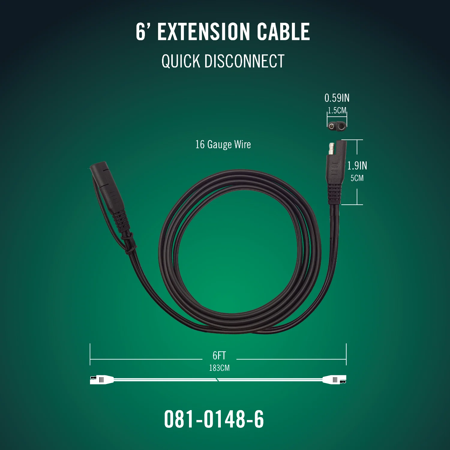 Battery Tender® 6ft SAE Quick Disconnect Extension Cable - Image 2