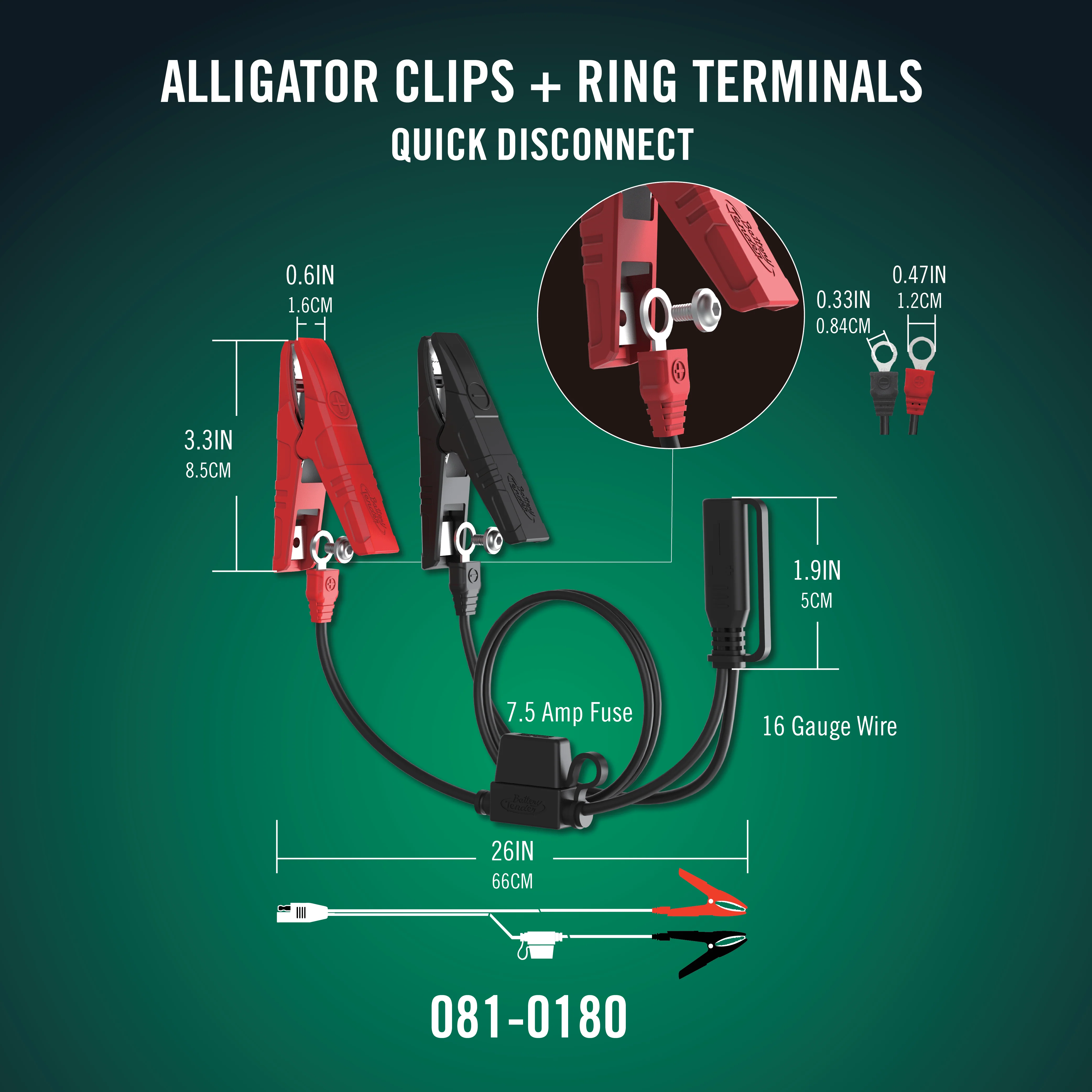 Battery Tender® Alligator Clip and Ring Terminal Combo - Image 4